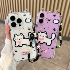 Pixel Cat Ears Phone Case – Cute Cartoon Protective Cover