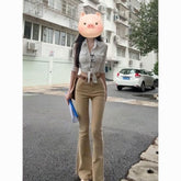 American Vintage High Waist Flared Jeans – Slim Fit Wide Leg Pants for Women