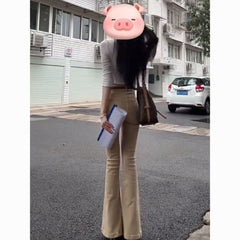 American Vintage High Waist Flared Jeans – Slim Fit Wide Leg Pants for Women