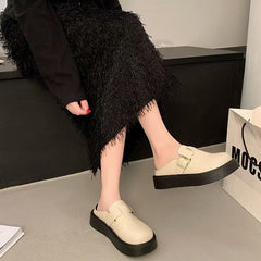 Birkenstock Style Platform Mules – Retro Slip-On Closed Toe Casual Shoes for Women