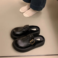 Birkenstock Style Platform Mules – Retro Slip-On Closed Toe Casual Shoes for Women