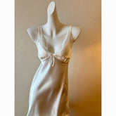 French Lace Silk Nightdress – Sexy Loungewear with Padded Bra