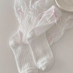 Korean Sweet Lace Bow White Socks – Cute Versatile Socks for Women