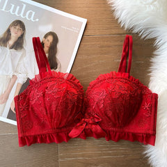 Lucky Red Push Up Bridal Bra for Small Bust