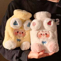 Plush Refillable Hot Water Bottle for Comfort and Relief