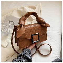 Stone Texture Top-Handle Crossbody Bag for Women