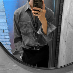 Men’s Corduroy Long Sleeve Oversized Casual Shirt Jacket