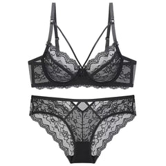 Sheer Lace Transparent Bra and Panty Set