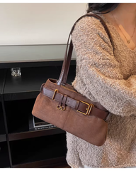 Large Capacity Retro Tote Shoulder Bag for Women – Vintage Handbag Underarm Work Commuter Bag