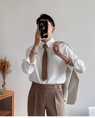 Men’s Luxury Slim Fit Sharp-Collar Dress Shirt