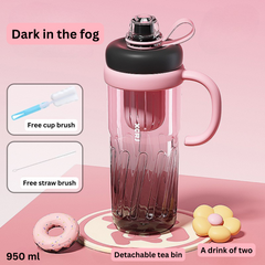 Large Capacity Straw Cup – High Temperature Resistant Plastic Tumbler with Lid and Straw – Aesthetic Teapot-Style Water Cup