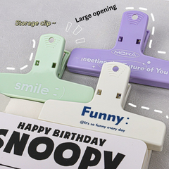 Morandi color multifunctional cute simple handbook storage magnetic long tail clip for notebook