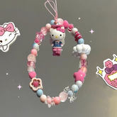 Hello Kitty Sweet Beaded Phone Chain - CCD Strap, Decorative Chain for Notebook, Gift Accessory