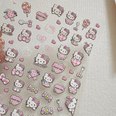 5D Hello Kitty Embossed Nail Stickers – Cute Pink Skirt Kitty Cat DIY Decals for Water Bottles, Cameras & More