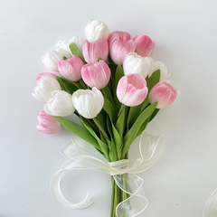 French Cream-Style Tulip Artificial Bouquet – Bridal Faux Flowers & Home Decor