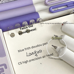 Quick-Dry Student Gel Pen - Soft Grip Black 0.5mm Retractable