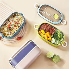 Japanese Double-Layer Stainless Steel Lunch Box – Portable & Leak-Proof Bento for Adults