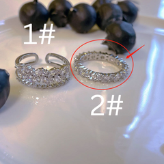 Trendy Zircon Open Ring – Adjustable Niche Style for Cool Girls