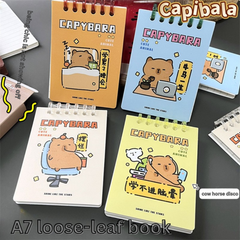 Capybara loose-leaf small book cute high-value creative student A7 notebook portable fun diary handbook