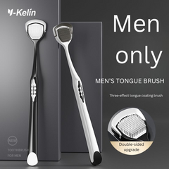 Men’s Tongue Cleaner & Scraper – Effective Tongue Coating Removal, Oral Care Gel Brush