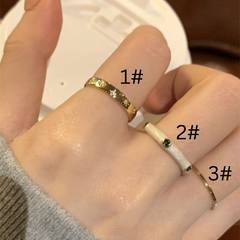 Colorful North Star Zircon Enamel Ring – Light Luxury INS Style for Women