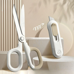 Deli Stainless Steel Effort-Saving Scissors - Multi-Size for Office, School, and Craft Use