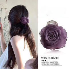 Camellia Flower Claw Clip – Elegant Hair Clip for Half-Up Styles