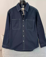 Men’s Casual Workwear Double-Pocket Long Sleeve Shirt