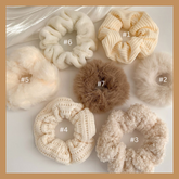 Latte Color Plush Hair Tie for Women - High Ponytail Rubber Band new Trend