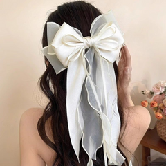 Elegant Jasmine Mesh Bow Hair Clip – Extra Large