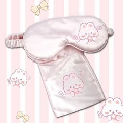 Cute Bear and Bunny Silk Sleep Mask – Breathable, Eye Fatigue Relief