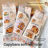 Capybara soft ruler student special plastic ruler triangle ruler protractor ruler four-piece set 20cm