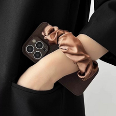 Premium Melard Silk Scarf Wrist Strap Phone Case for Apple Phones