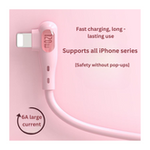Curved Fast Charging Cable for iPhone Compatible with iPhone 14/11/7/8/6, USB, Game-Friendly Design.