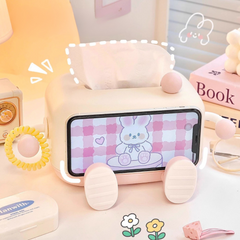 GZP Cute Cartoon Tissue Box – Decorative Cream Style Paper Towel Holder for Desk or Living Room