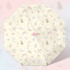 Floral Heart Print Auto Folding Umbrella - UV Protection & Sun/Rain Use