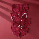 Cotton Antibacterial Girls’ Briefs – Soft Red Triangle Underwear with 100% Cotton