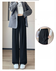 High-Waist Slimming Draped Wide-Leg Trousers