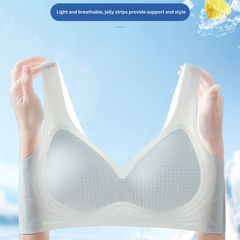 Ultra-Thin Seamless Bra for Women – Breathable Ice-Silk, Sweat-Absorbing, Gathered Support