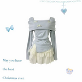 Apricot Skirt & Off-Shoulder Top Set – Women’s Playful Two-Piece Outfit