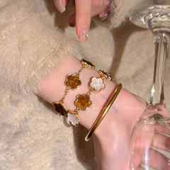 Floral Bracelet for Women – Elegant Chinese Style Adjustable Bangle