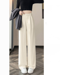 High-Waist Slimming Draped Wide-Leg Trousers