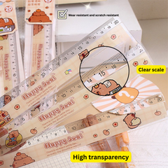 Capybara ruler 20cm cartoon thickened drawing ruler exam measuring supplies cute soft ruler