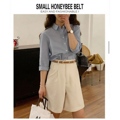 High-End Women’s Genuine Leather Waist Belt – Minimalist Black Fashion Belt for Dress Pants