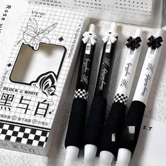 Kaba Bear Ink Dance Gel Pen - 0.5mm Black Pen with Butterfly Design