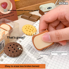 Creative Chocolate Eraser Simulation Shape Bread Biscuit Eraser Fun