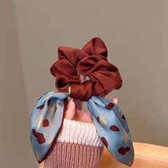 Korean Boho Polka Dot Bow Hair Tie – Trendy Ribbon Hair Accessory for Women