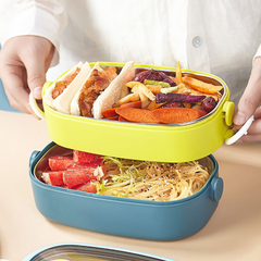 Japanese Double-Layer Stainless Steel Lunch Box – Portable & Leak-Proof Bento for Adults
