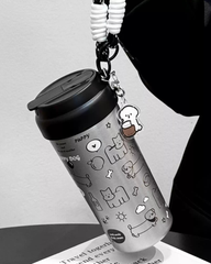 Cute Dog Park Ceramic Lined Insulated Tumbler with Straw, Large Capacity Thermal Coffee & Water Cup