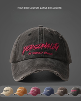 Distressed Embroidered Letter Baseball Cap